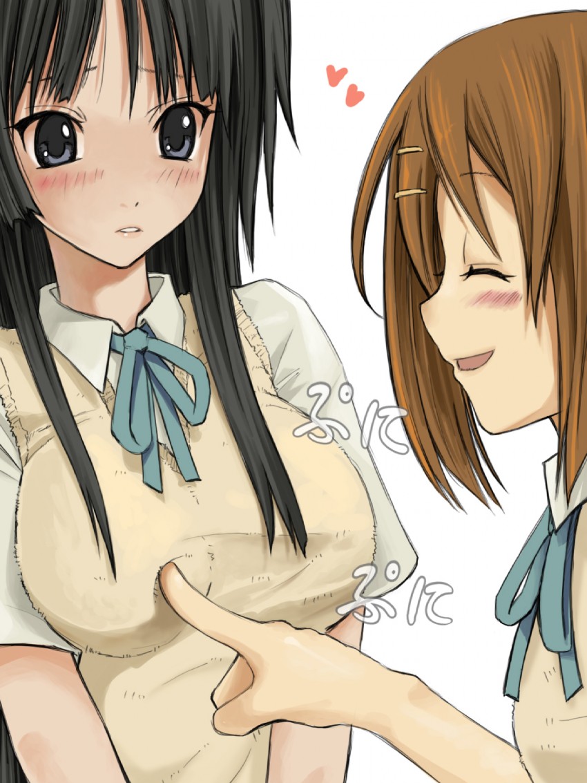 akiyama mio and hirasawa yui (k-on!) drawn by les