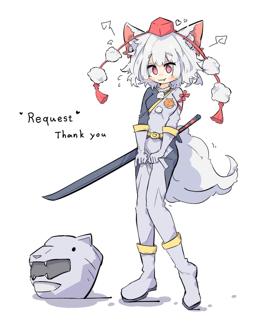 inubashiri momiji and gao silver (touhou and 2 more) drawn by primsla