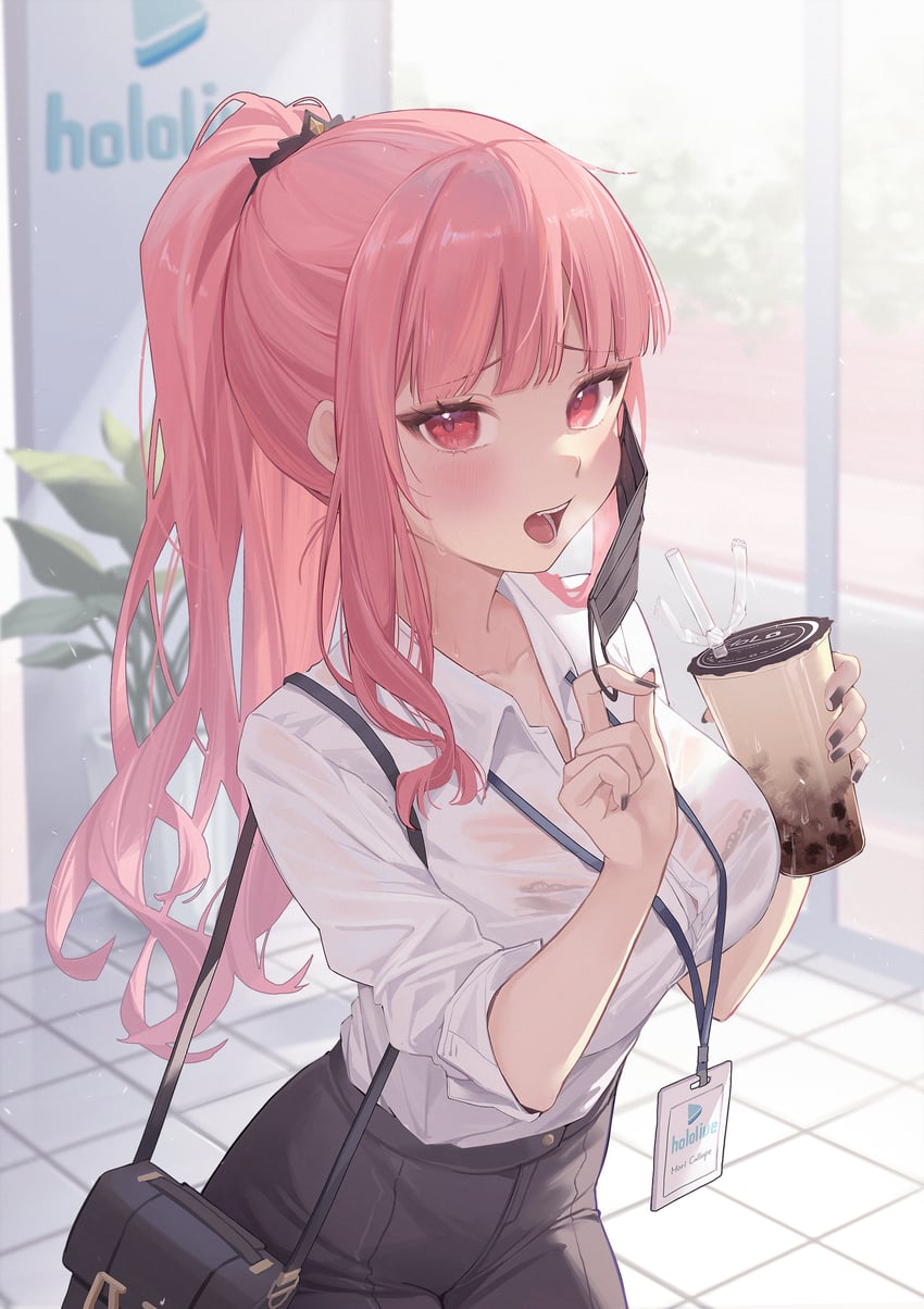 mori calliope (hololive and 1 more) drawn by midori_fufu