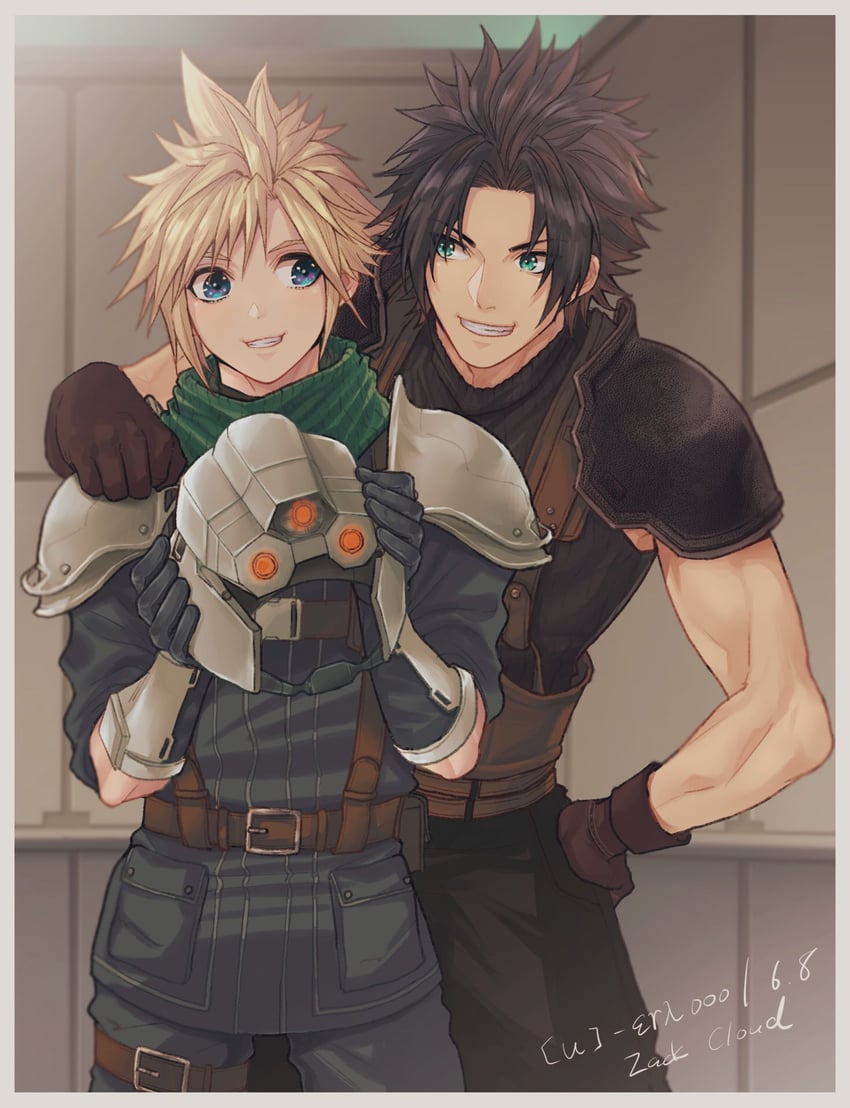 cloud strife and zack fair (final fantasy and 2 more) drawn by beckey9415
