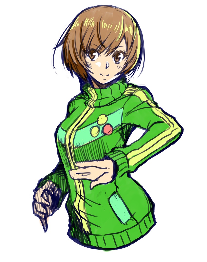 satonaka chie (persona and 1 more) drawn by taru_neko