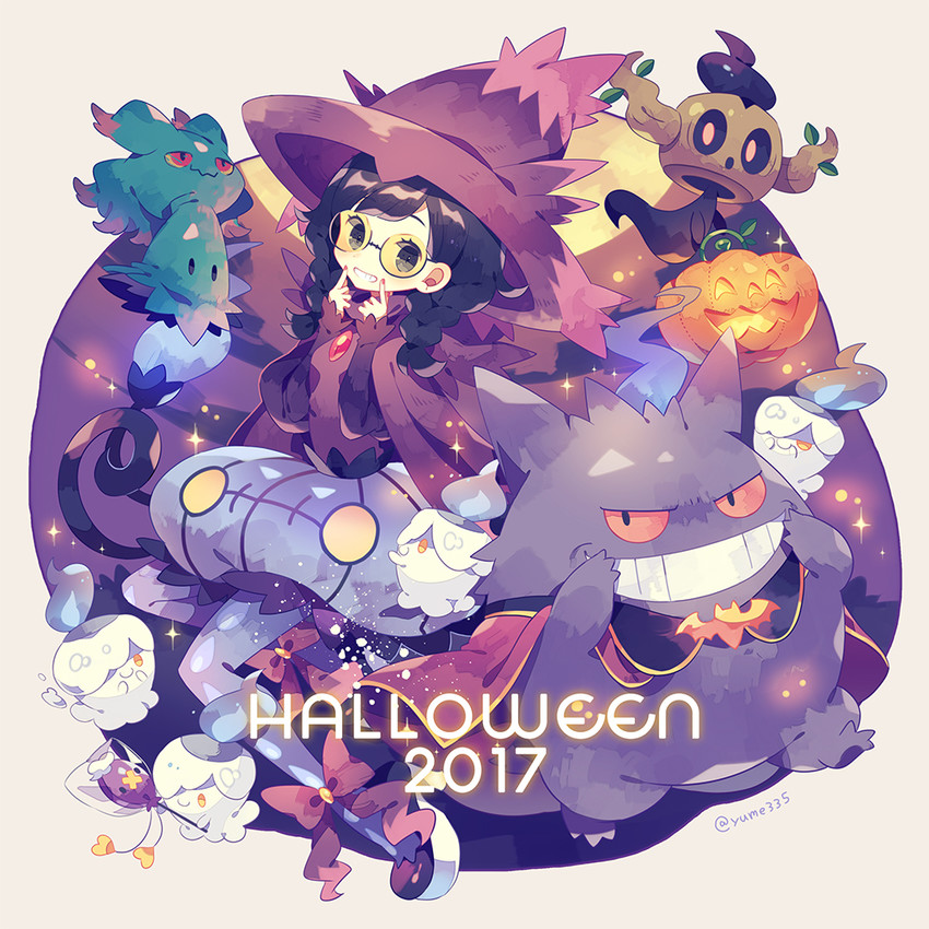 gengar, mimikyu, litwick, chandelure, drifloon, and 3 more (pokemon) drawn by yumenouchi_chiharu