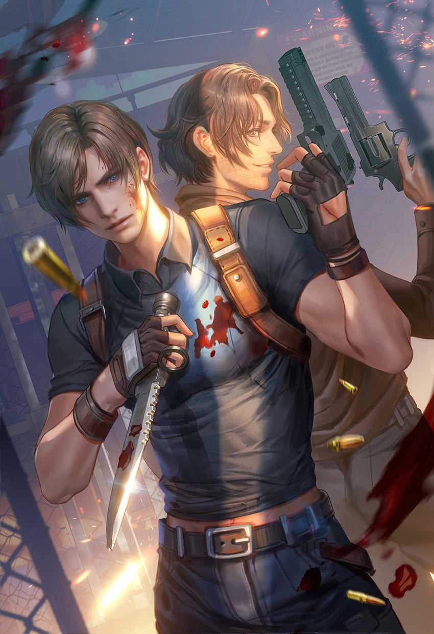 leon s. kennedy and luis sera (resident evil and 1 more) drawn by fan_yang_(jiuge)