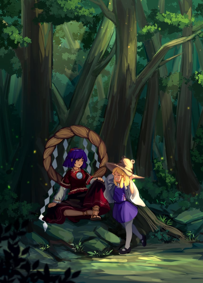 moriya suwako and yasaka kanako (touhou) drawn by furahata_gen