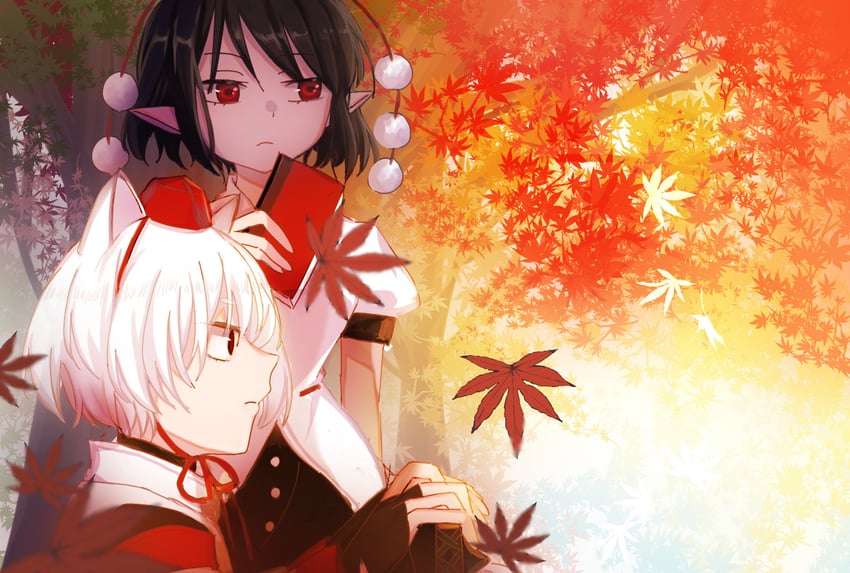 shameimaru aya and inubashiri momiji (touhou) drawn by toraneko_2