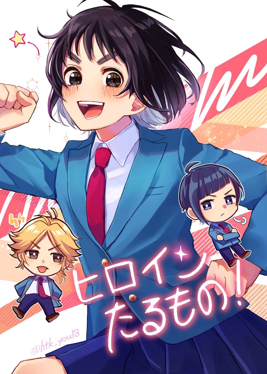 someya yuujirou, shibasaki aizou, and suzumi hiyori (heroine tarumono!) drawn by htk_you13