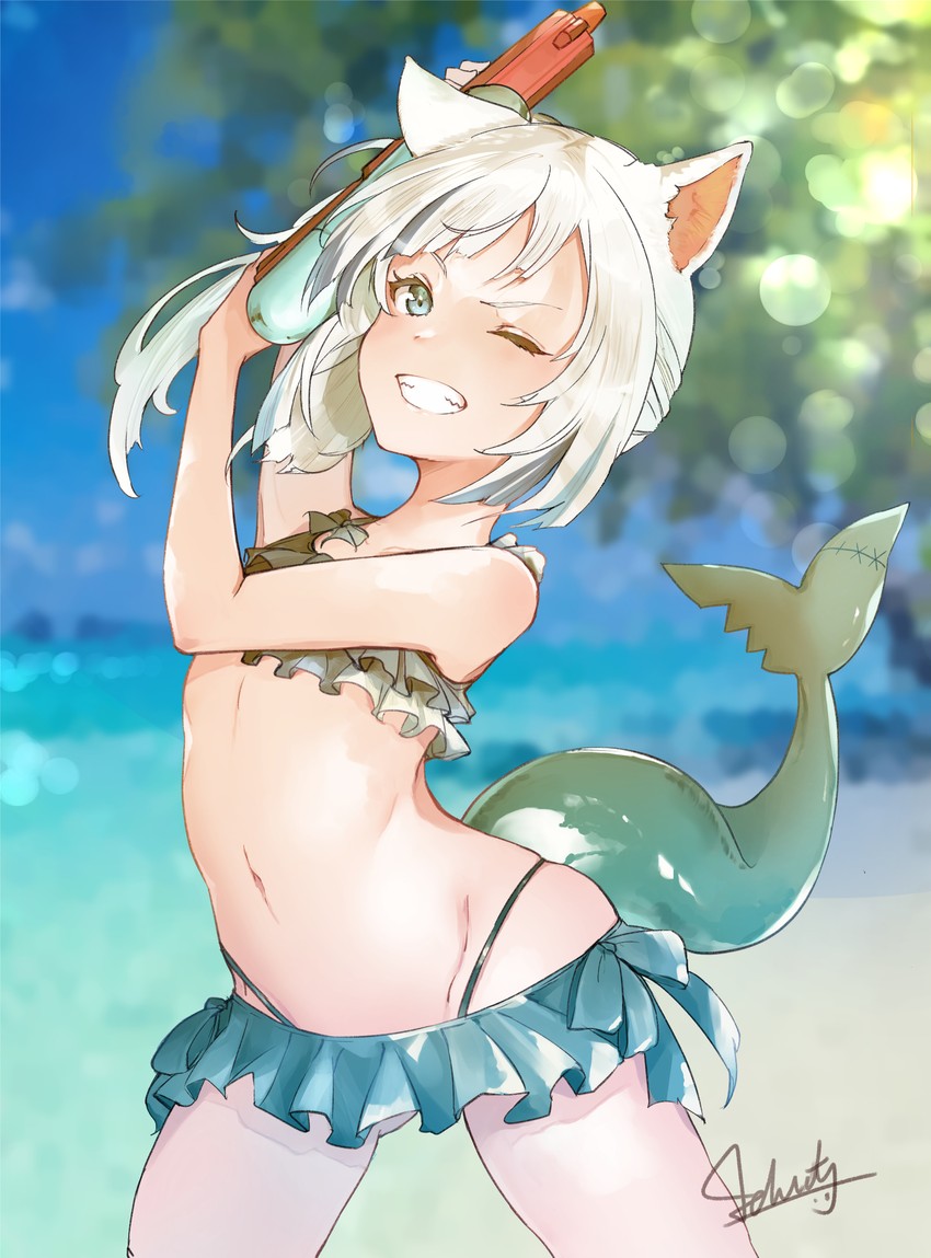 gawr gura (hololive and 1 more) drawn by jjjehuty