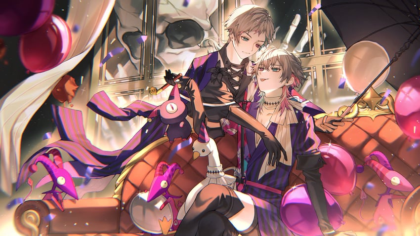 gavis bettel, phantom, bettel 2, bettelion, and jerry (holostars and 1 more) drawn by yu_yu_(yuyuuuu99550771)