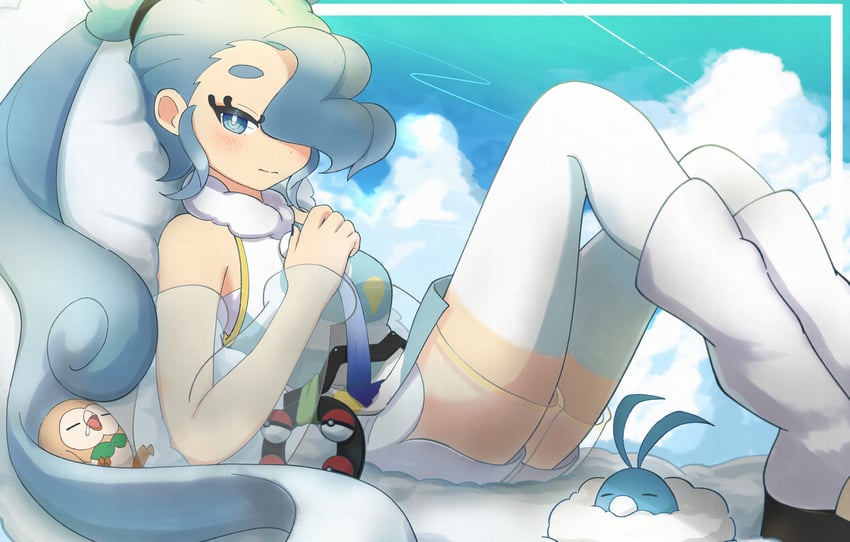 hatsune miku, rowlet, swablu, and flying miku (pokemon and 2 more) drawn by shonasan