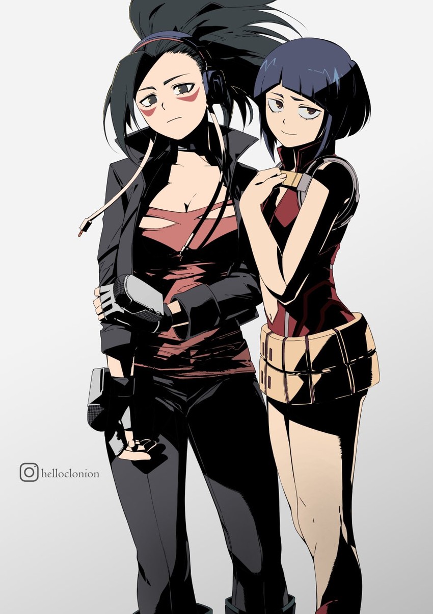 yaoyorozu momo and jiro kyoka (boku no hero academia) drawn by clonion