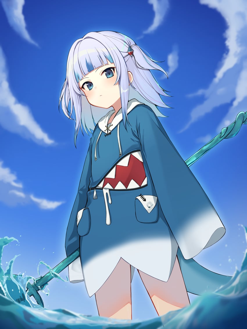 gawr gura (hololive and 1 more) drawn by h9_99999
