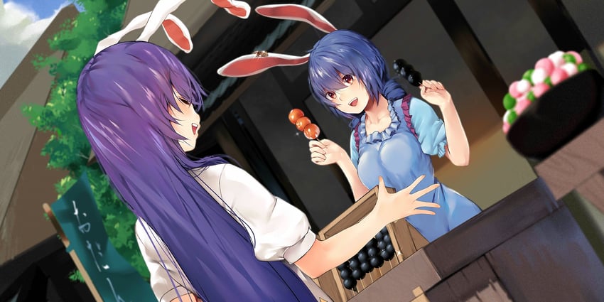 reisen udongein inaba and seiran (touhou and 1 more) drawn by asuzemu