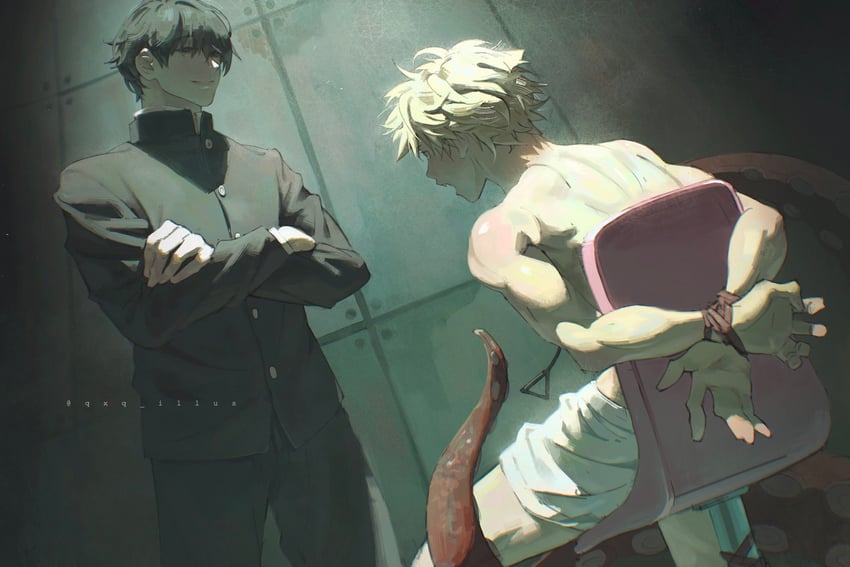 denji and yoshida hirofumi (chainsaw man) drawn by qxq_illus