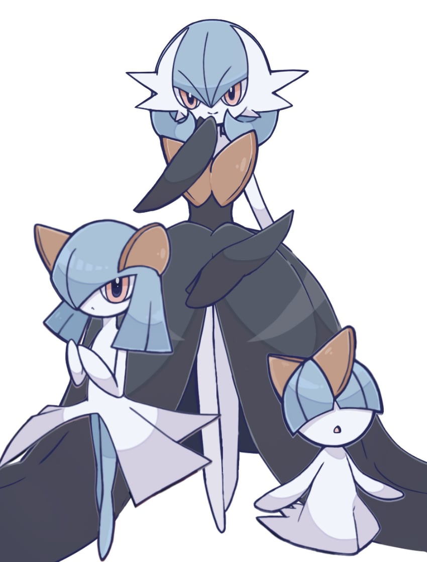 gardevoir, mega gardevoir, kirlia, and ralts (pokemon) drawn by suzu_(pixiv_32232702)