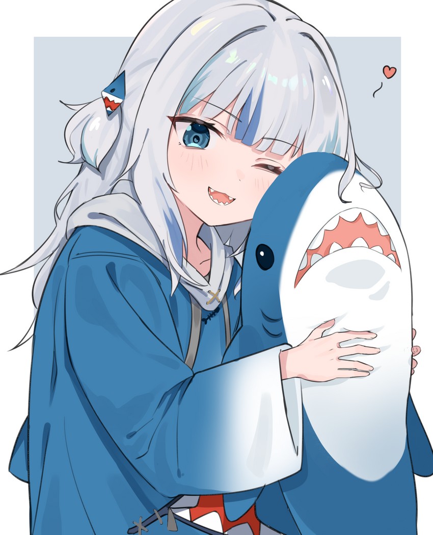 gawr gura (hololive and 1 more) drawn by poyason