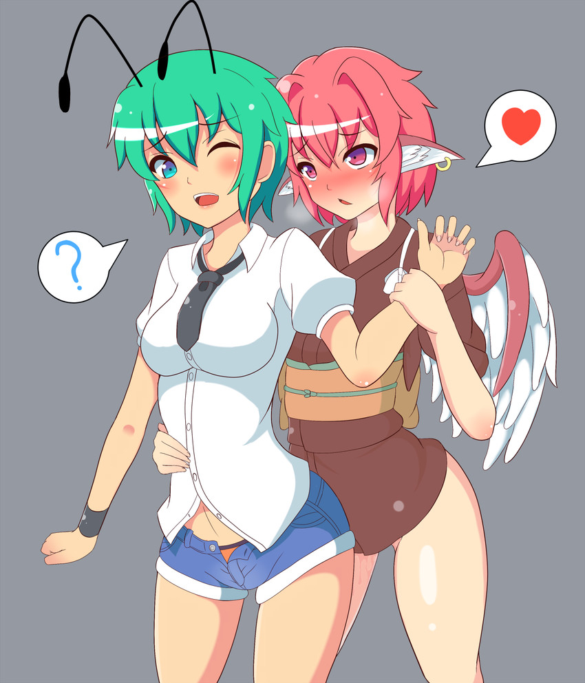 mystia lorelei, wriggle nightbug, and okamisty (touhou) drawn by wade99