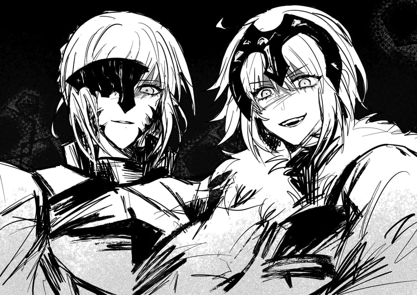 artoria pendragon, saber alter, and jeanne d'arc alter (fate and 1 more) drawn by yin_(yin_ya)