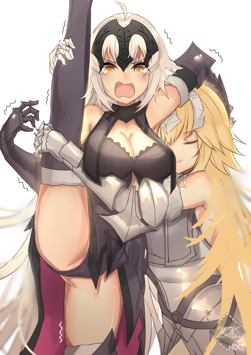 jeanne d'arc and jeanne d'arc alter (fate and 2 more) drawn by weyas_kayur