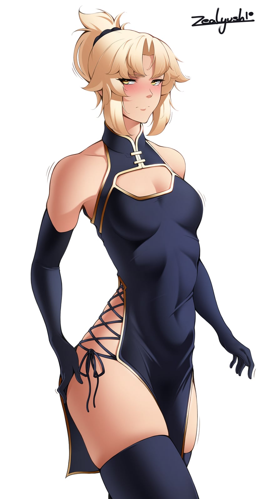 mordred (fate and 1 more) drawn by zealyush