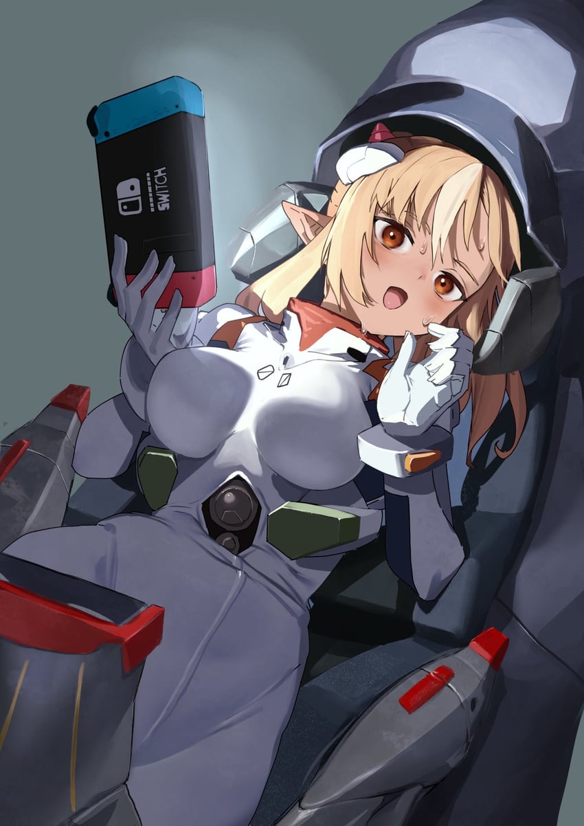 ayanami rei and shiranui flare (hololive and 1 more) drawn by uzuradobin