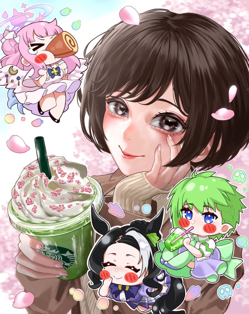 mika, mejiro ramonu, reina prowler, and touyama nao (blue archive and 6 more) drawn by suk0922a
