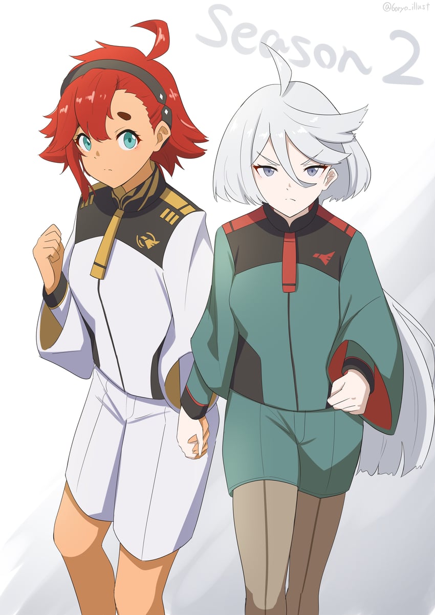 suletta mercury and miorine rembran (gundam and 1 more) drawn by ryochan96154