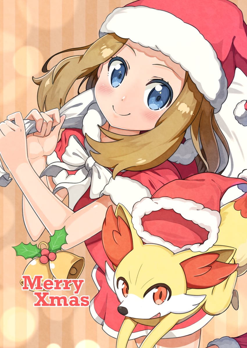 serena and fennekin (pokemon and 1 more) drawn by negimiso1989
