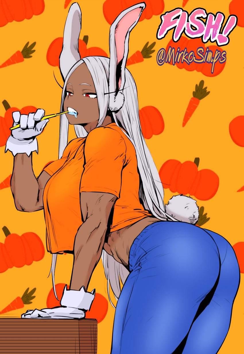 mirko (boku no hero academia) drawn by mirkosimps and parallaxfused