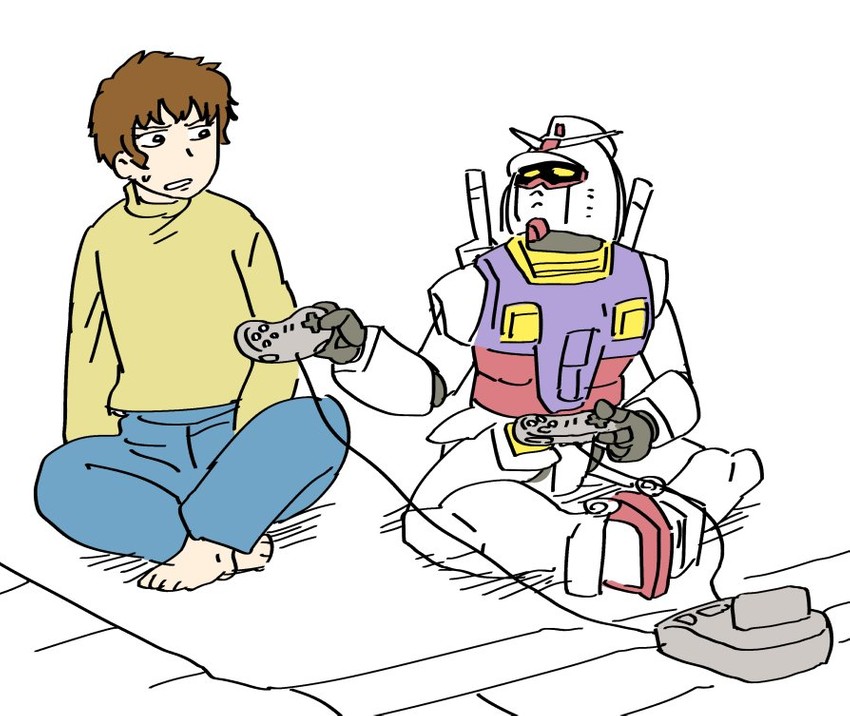 rx-78-2 gundam and amuro ray (gundam and 1 more) drawn by yoshino_norihito