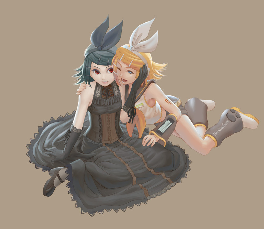 kagamine rin and kagamine hiso (vocaloid) drawn by urushizawa_takayuki