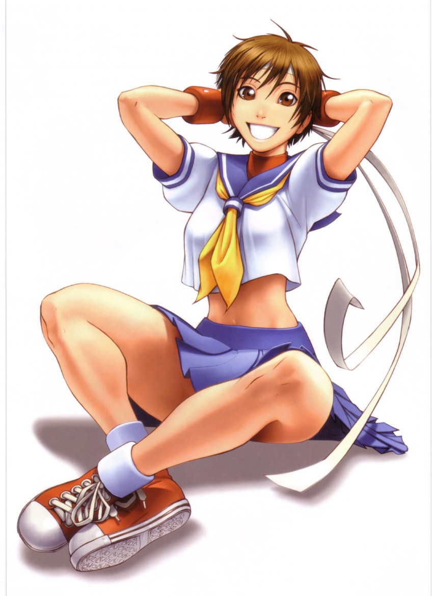 kasugano sakura (street fighter and 2 more) drawn by omar_dogan