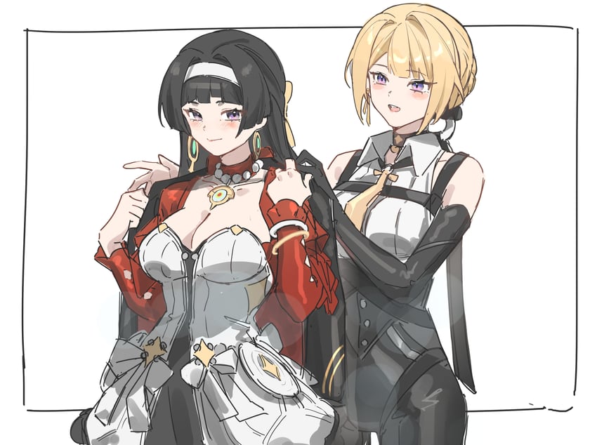 evelyn chevalier and astra yao (zenless zone zero) drawn by enqiddo