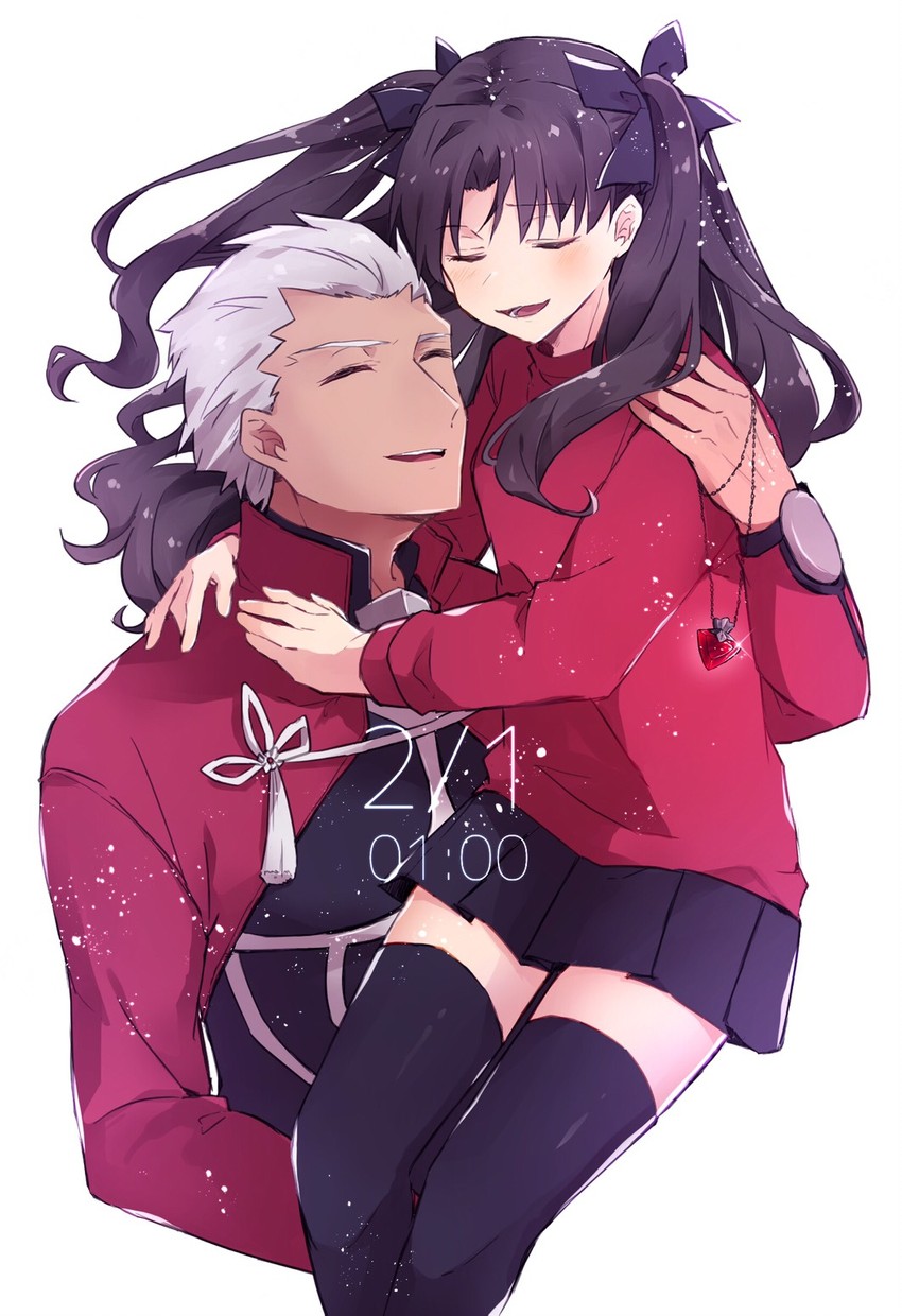tohsaka rin and archer (fate and 1 more) drawn by linearmotor