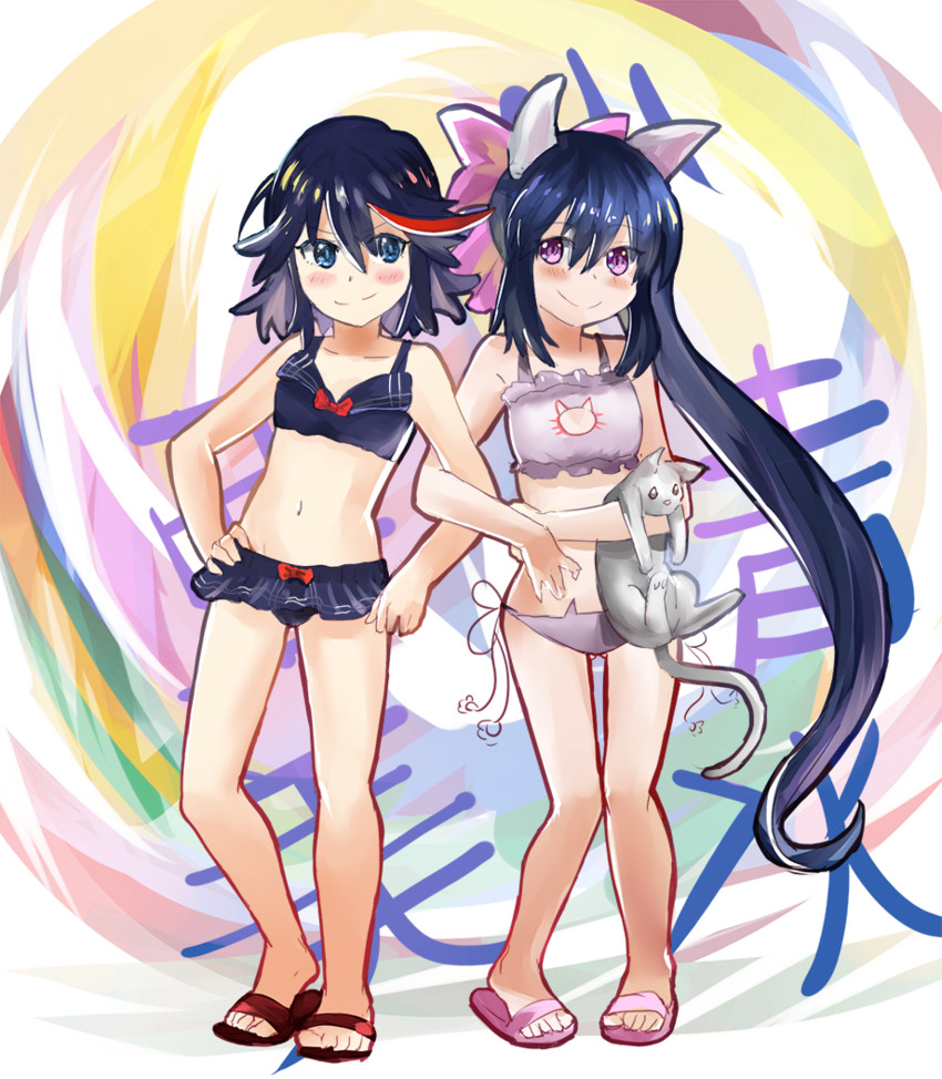 matoi ryuuko, noihara himari, and koshimizu ami (kill la kill and 1 more) drawn by kusugu