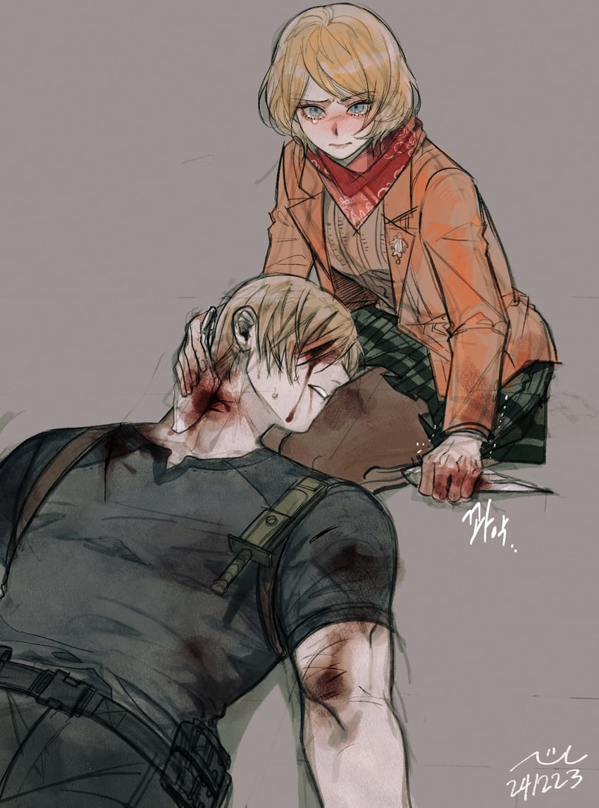 leon s. kennedy and ashley graham (resident evil and 1 more) drawn by nul