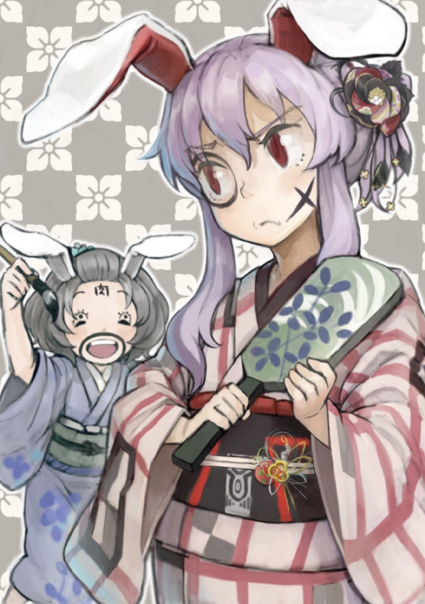 reisen udongein inaba and inaba tewi (touhou) drawn by mitsuki_(goomoku)