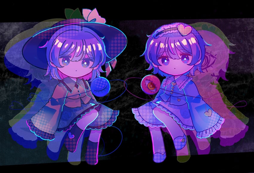 komeiji koishi and komeiji satori (touhou) drawn by nek0magur0