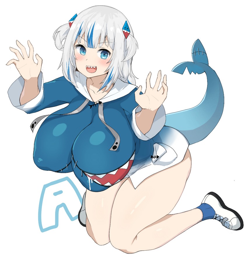 gawr gura (hololive and 1 more) drawn by sinensian