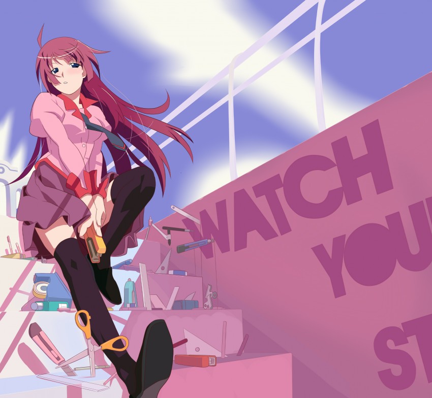 senjougahara hitagi (monogatari and 1 more) drawn by tokitoki_(commando)