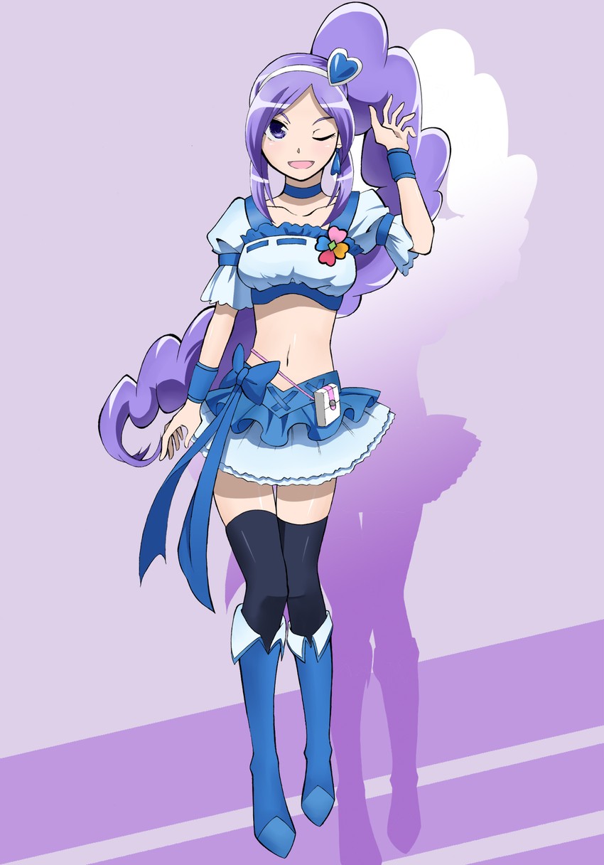 aono miki and cure berry (precure and 1 more) drawn by gyuniku
