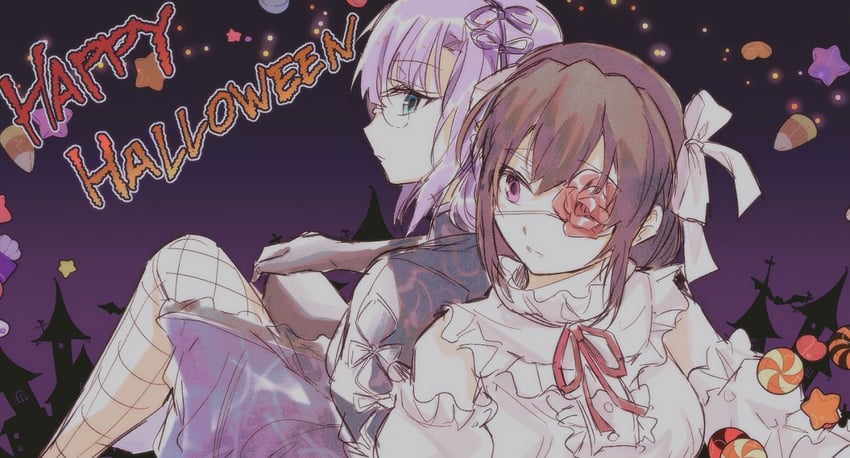 hiiragi kozue and higuchi seika (heaven burns red) drawn by opi