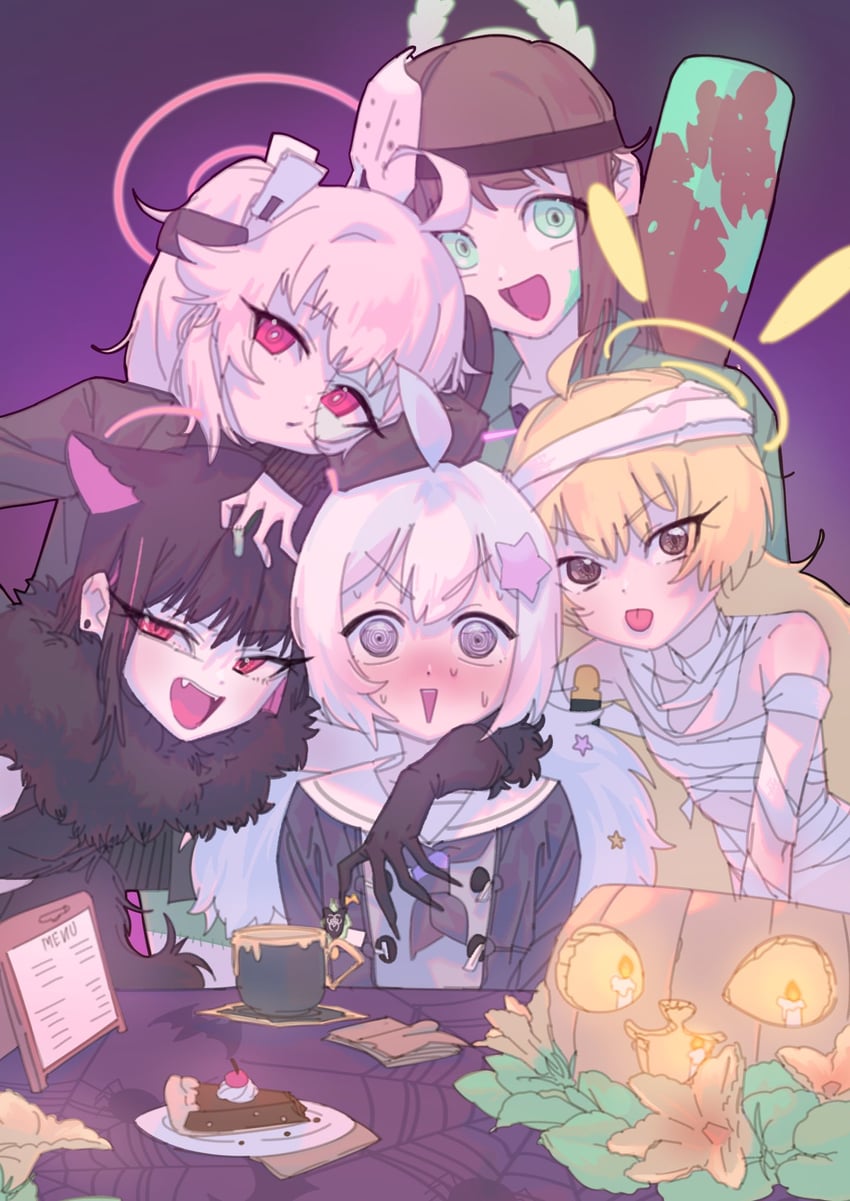 kazusa, natsu, yoshimi, reisa, airi, and 1 more (blue archive) drawn by pararilla
