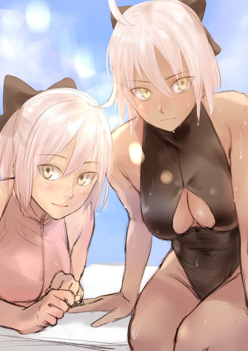 okita souji and okita souji alter (fate and 1 more) drawn by kilye_kairi