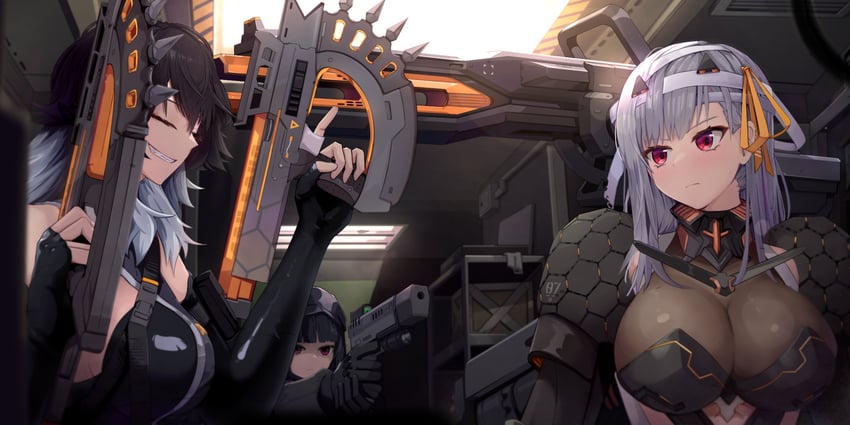 modernia, d, and k (goddess of victory: nikke) drawn by v-_(vuoru)