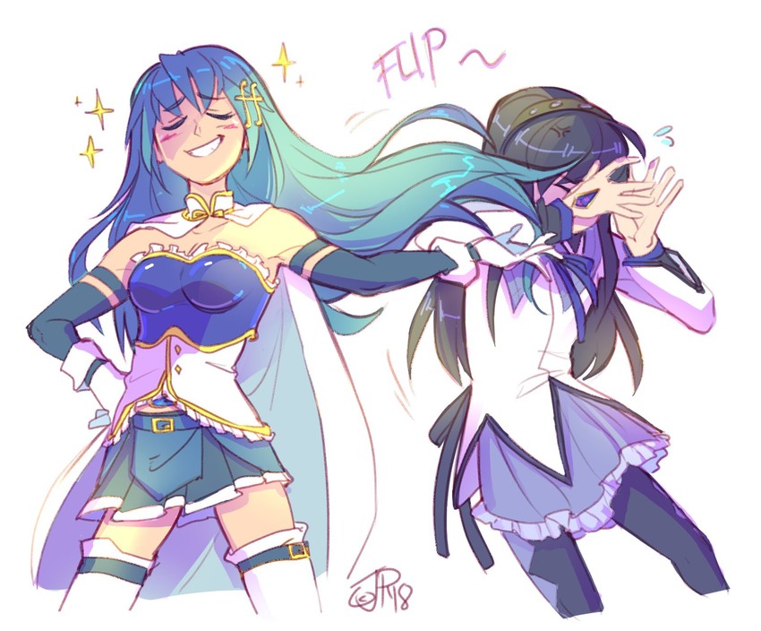 akemi homura and miki sayaka (mahou shoujo madoka magica and 1 more) drawn by sparklenaut