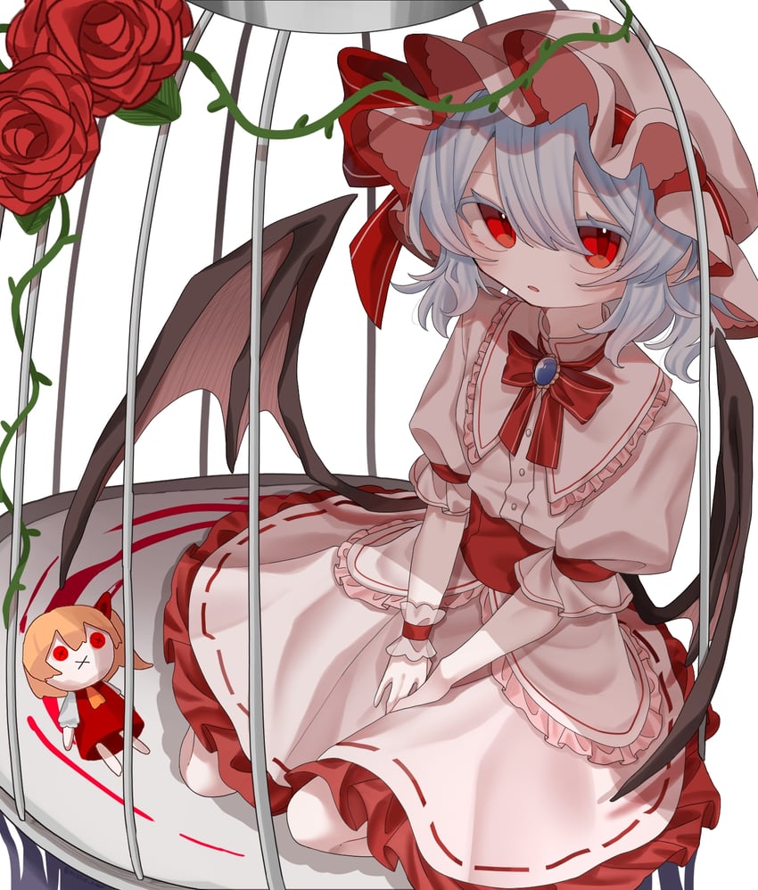 remilia scarlet and flandre scarlet (touhou) drawn by misoice_ramen