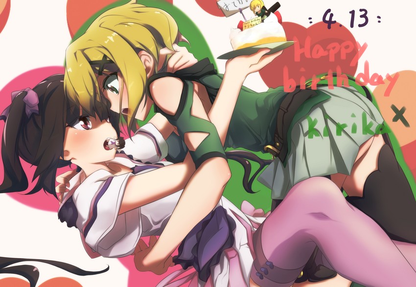 akatsuki kirika and tsukuyomi shirabe (senki zesshou symphogear) drawn by bnb_(18750408)