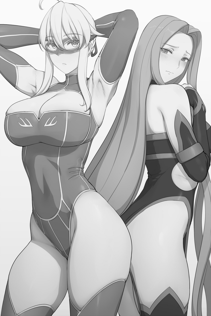 artoria pendragon and medusa (fate and 2 more) drawn by lvl_(sentrythe2310)