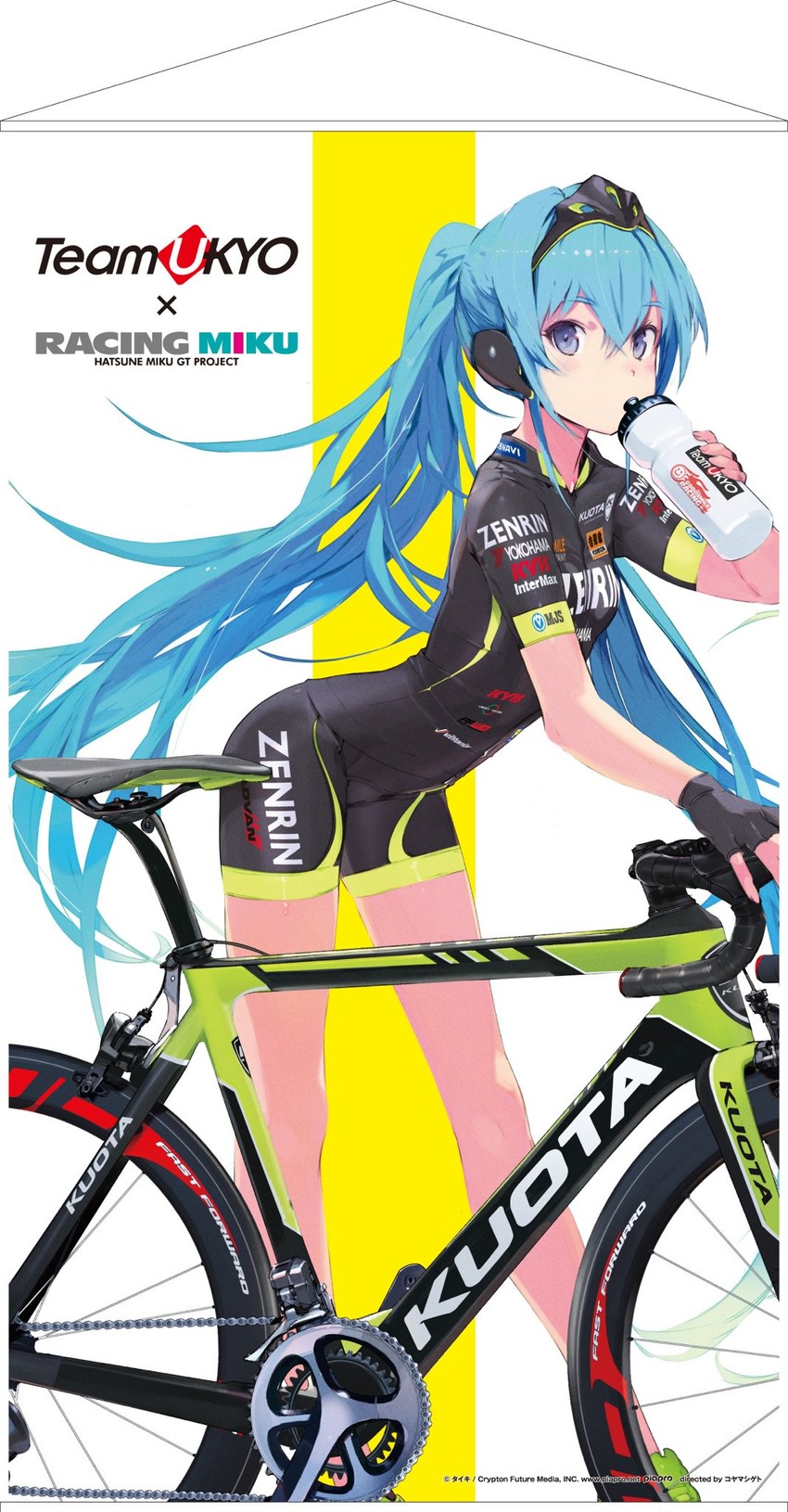 hatsune miku and racing miku (vocaloid and 1 more) drawn by koyama_shigeto