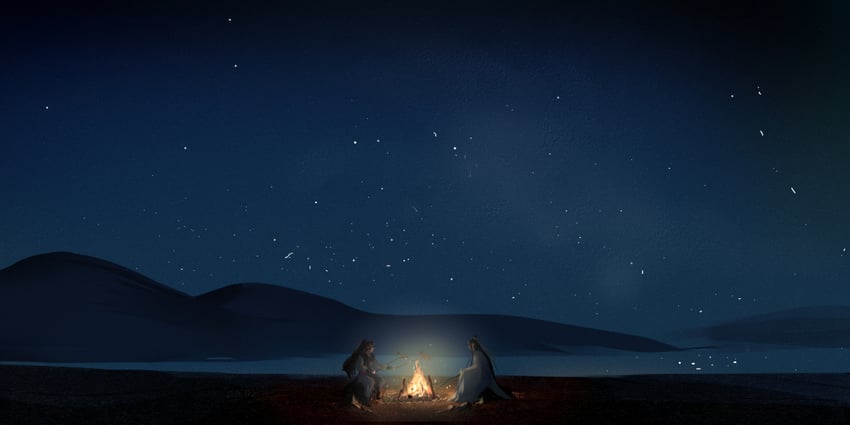 wei wuxian and lan wangji (modao zushi) drawn by xianduguaitan